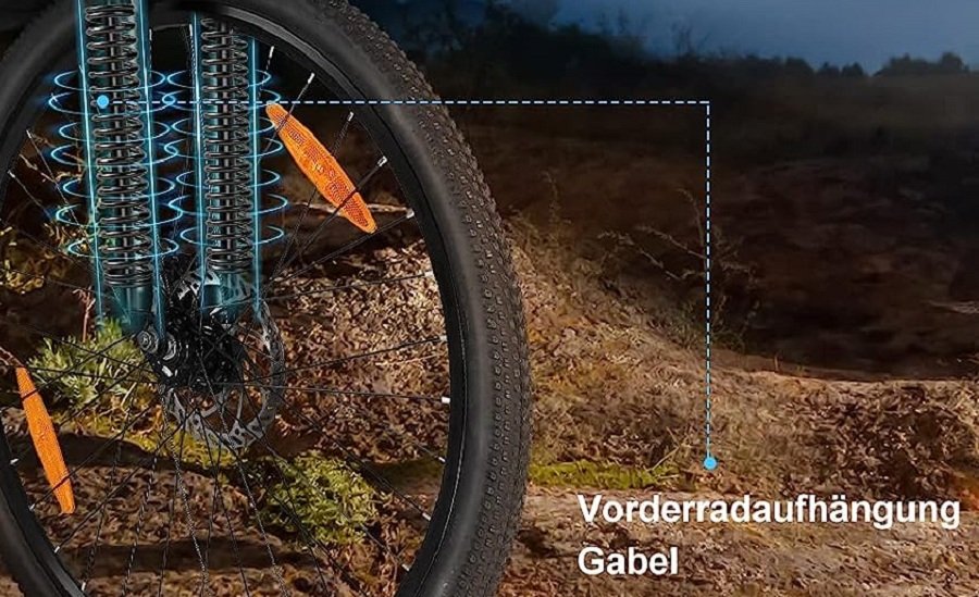 Rahmen aus Aluminiumlegierung und stoßdämpfende Vordergabel