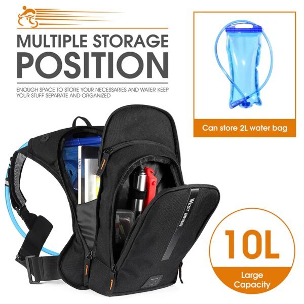 WEST RADFAHREN Ultraleicht Fahrrad Tasche 10L Sport Trink Rucksack Ergonomie MTB Rennrad Radfahren Wasser Tasche Im Freien Klettern Tasche - Image 4