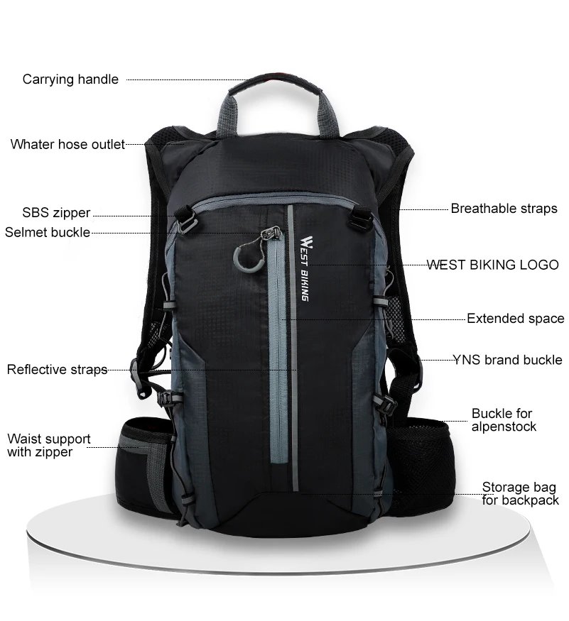 WEST RADFAHREN Ultraleicht Fahrrad Tasche 10L Sport Trink Rucksack Ergonomie MTB Rennrad Radfahren Wasser Tasche Im Freien Klettern Tasche