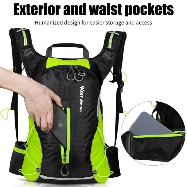 WEST BIKING 16L Fahrradrucksack, tragbar, atmungsaktiv, ultraleicht, Fahrradtasche, Outdoor, Sport, Klettern, Reisen, Wandern, Trinkbeutel - Image 6