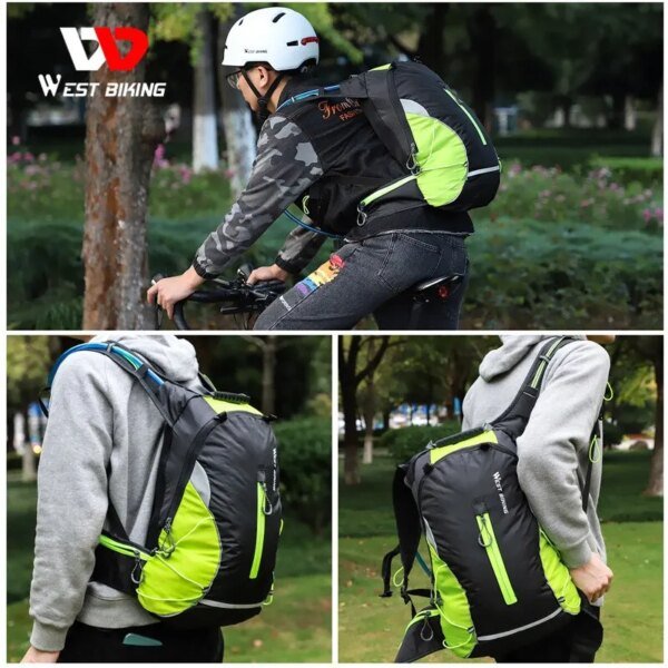 WEST BIKING 16L Fahrradrucksack, tragbar, atmungsaktiv, ultraleicht, Fahrradtasche, Outdoor, Sport, Klettern, Reisen, Wandern, Trinkbeutel - Image 5